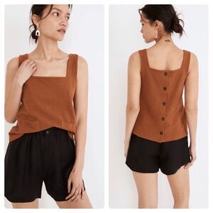 Madewell Knit Seersucker Patch Pocket Tank